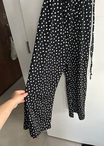 Puantiye Desenli Siyah tulum - Görsel 4