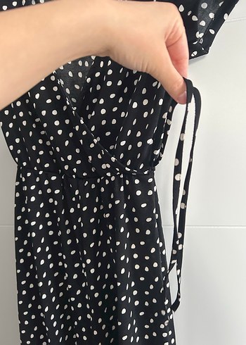 Puantiye Desenli Siyah tulum - Görsel 2