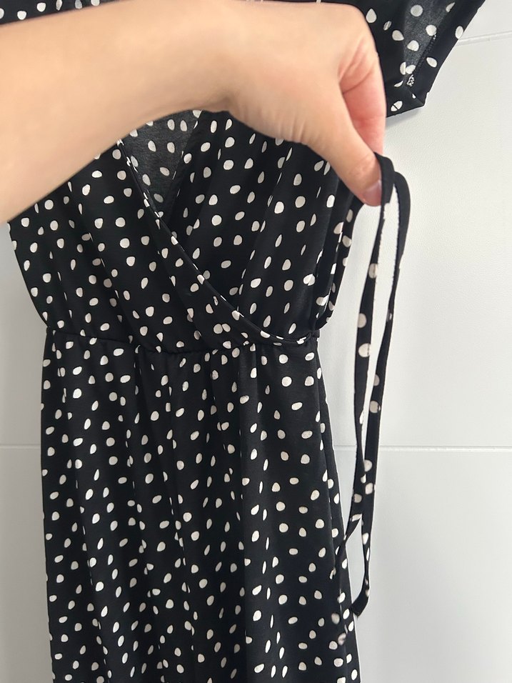 Puantiye Desenli Siyah tulum - Görsel 2