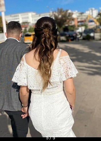 m Beden Beyaz DANTELLİ nikah elbisesi