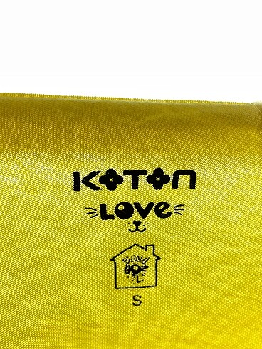 s Beden sarı Renk Koton T-shirt %70 İndirimli.