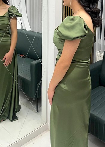 Drapeli Straplez Uzun Elbise - Görsel 3