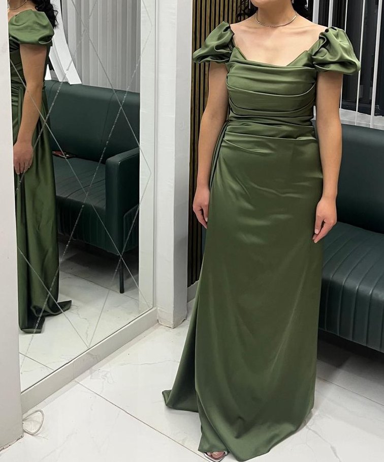 Drapeli Straplez Uzun Elbise - Görsel 2