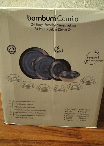 Bambum Camila 24 Parça Porselen Yemek Takımı 6 kişilik