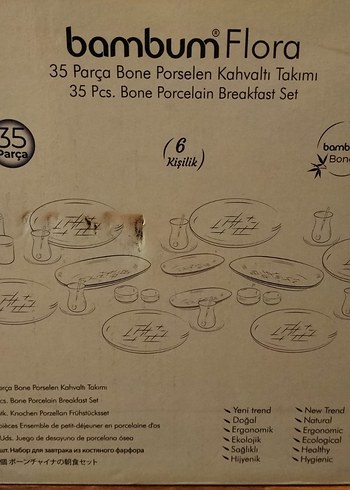 Bambum Flora 35 Parça Porselen Kahvaltı Takımı