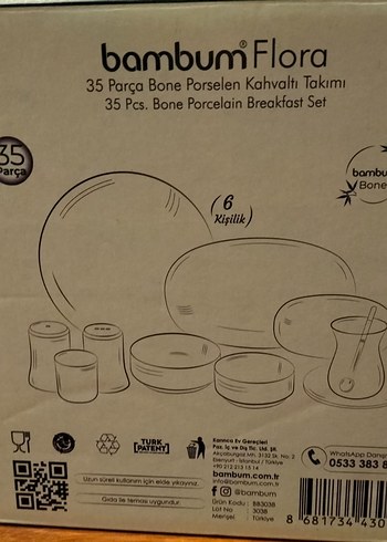 Beden Renk Bambum Flora 35 Parça Porselen Kahvaltı Takımı