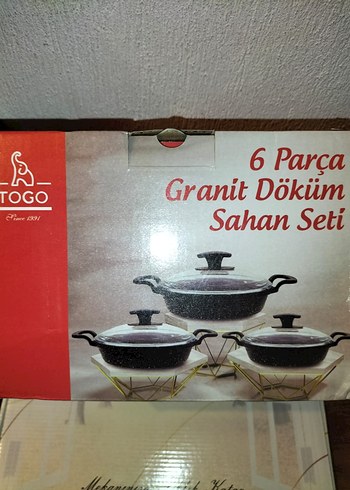 TOGO 6 Parça Granit Döküm Sahan Seti Siyah