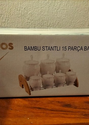 Bambu Standlı 15 Parça Baharat Seti