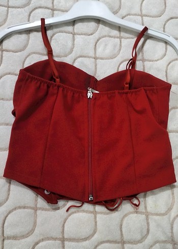 Düğmeli Kırmızı Gotik Mini Büstiyer - Görsel 2