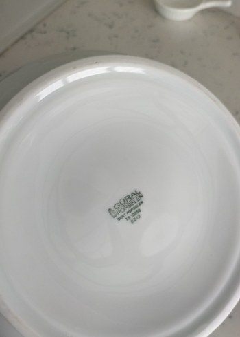 Nakış Desenli Beyaz Porselen büyük boy çorba tenceresi - Görsel 7