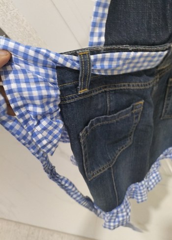 Mavi Kareli Mutfak Önlüğü - Görsel 5