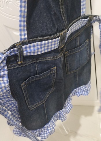 Mavi Kareli Mutfak Önlüğü - Görsel 3