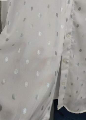 Düğmeli Beyaz Uzun Kollu Kadın Gömlek - Görsel 4