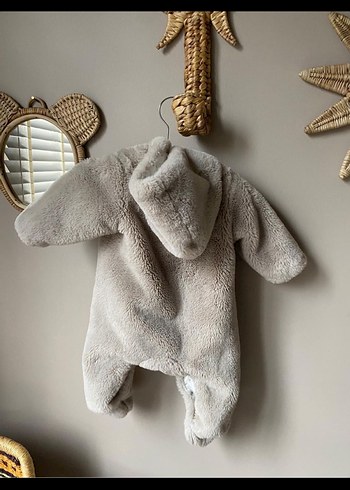 Zara Gri Kürklü Bebek Kız Tulumu