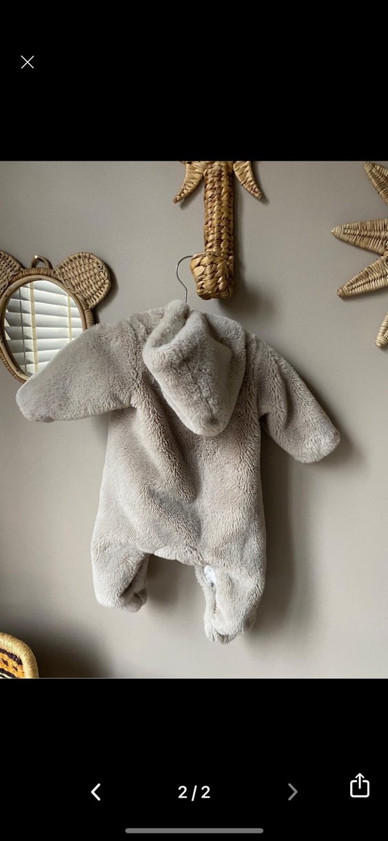 Gri Kürklü Bebek Kız Tulumu - Görsel 2