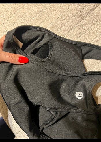 Koton Siyah Baskılı Kısa Spor Sütyeni