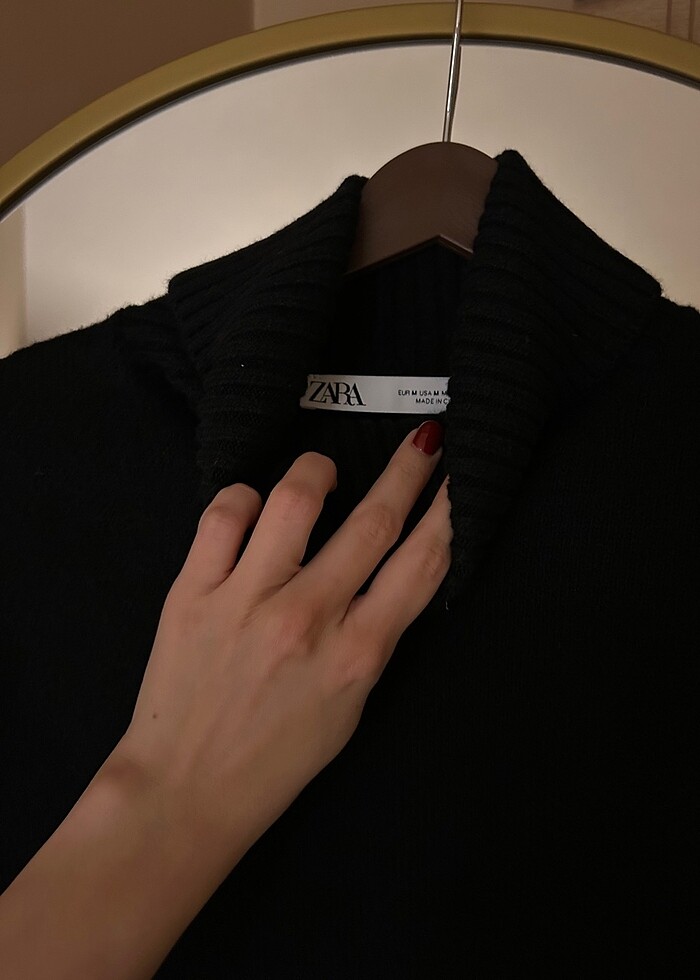 Zara boğazlı elbise triko - Görsel 2