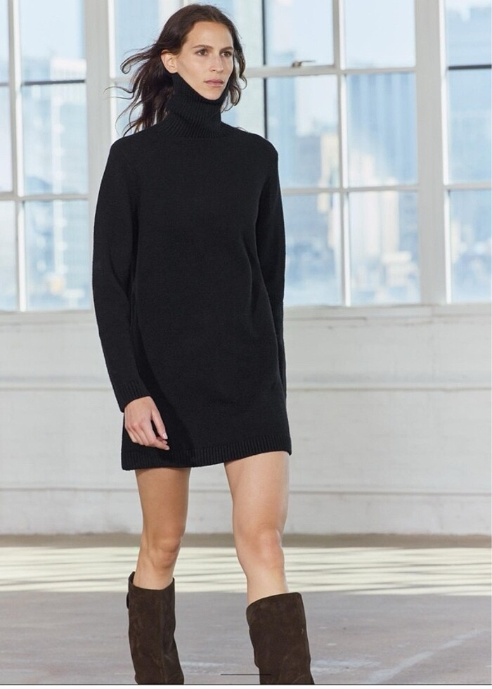 Zara boğazlı elbise triko - Görsel 3