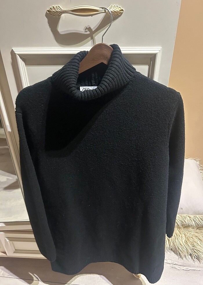 Zara boğazlı elbise triko - Görsel 4