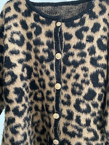 m Beden camel Renk Leopar hırka