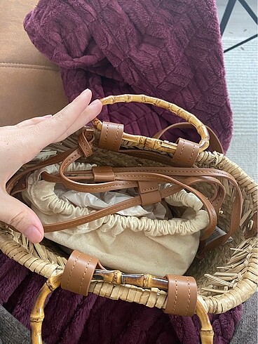 Beden camel Renk Zara hasır çanta