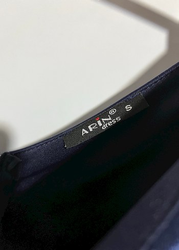 Lacivert Drapeli Uzun Abiye Elbise - Görsel 2