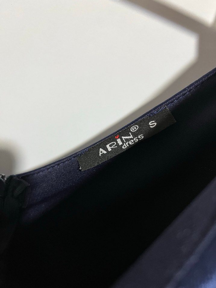 Lacivert Drapeli Uzun Abiye Elbise - Görsel 2