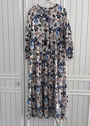 Çiçek Desenli Uzun Bohem Elbise - Görsel 2