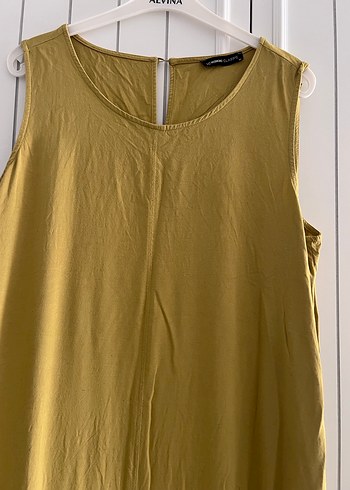 Kadın Haki kolsuz Salaş Elbise - Görsel 2