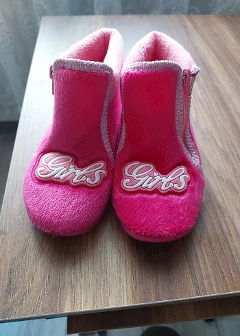 Kız Çocuk Pembe Fermuarlı Sıcak Ev Terliği - Görsel 2