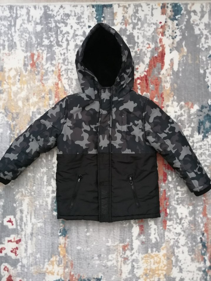 Kürk Detaylı Kamuflaj Erkek Çocuk Kapüşonlu Mont 4-5 yaş - Görsel 3