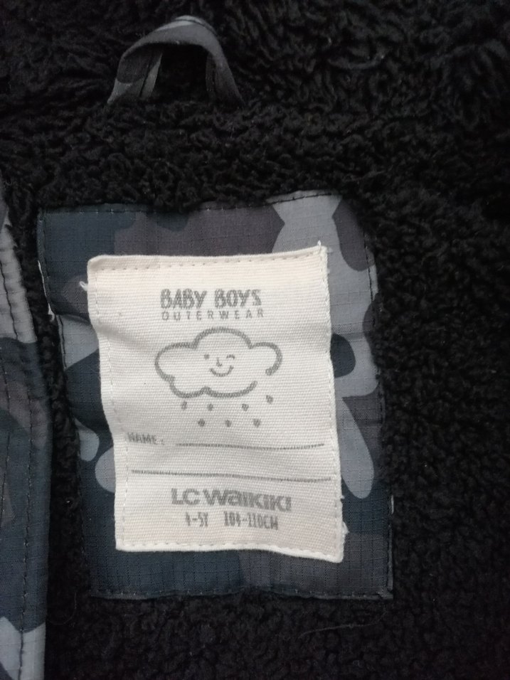 Kürk Detaylı Kamuflaj Erkek Çocuk Kapüşonlu Mont 4-5 yaş - Görsel 4