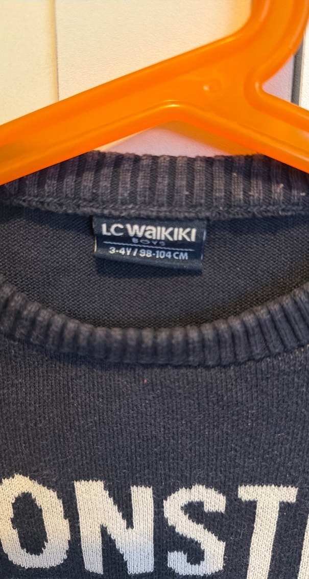 Erkek Çocuk Gri Triko Monster Truck Sweatshirt - Görsel 3