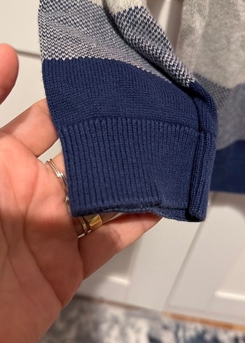 Çizgili Erkek Çocuk Triko Kazak - Görsel 2