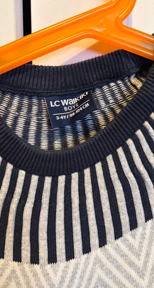 Gri Örgü Kadın Kazak, Bisiklet Yaka, Uzun Kollu - Görsel 3