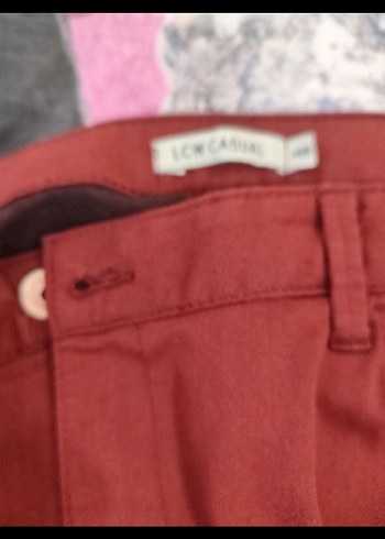 Bordo Kadın Kumaş Pantolon Midi Boy - Görsel 8