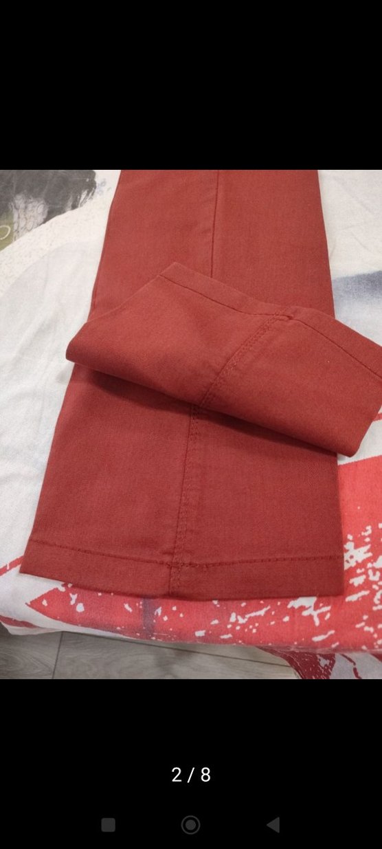 Bordo Kadın Kumaş Pantolon Midi Boy - Görsel 2