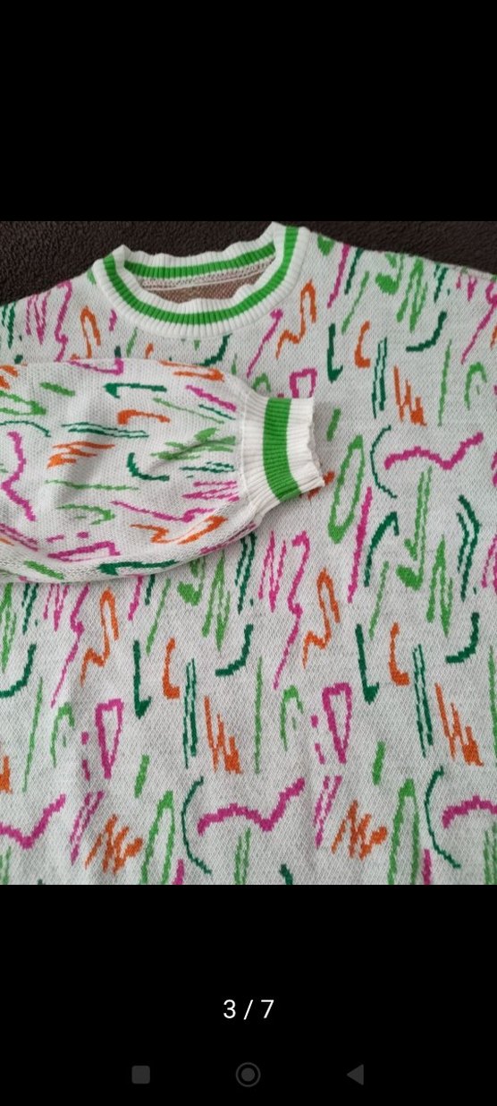 Renkli Batik Desenli Kadın Triko Kazak - Görsel 2