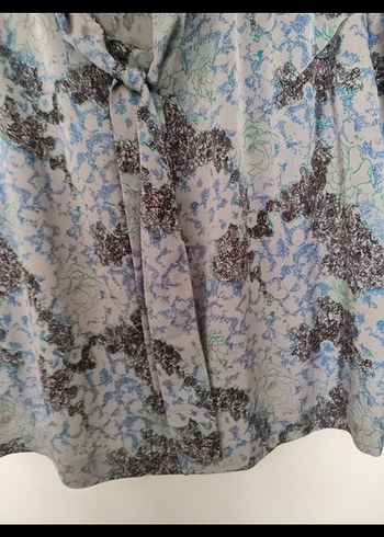 Gri Bağlama Desenli Kısa Kollu Gömlek - Görsel 3