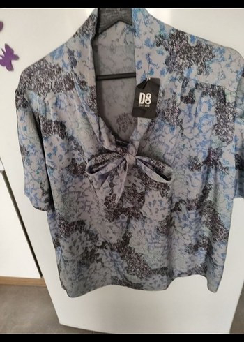 Gri Bağlama Desenli Kısa Kollu Gömlek - Görsel 7