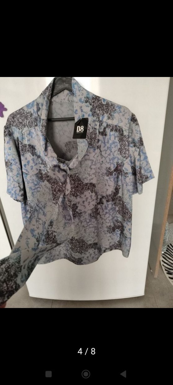 Gri Bağlama Desenli Kısa Kollu Gömlek - Görsel 4