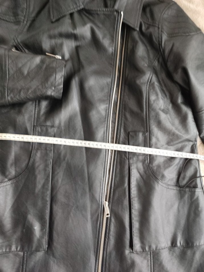 Siyah Kadın Deri Midi Ceket - Görsel 5