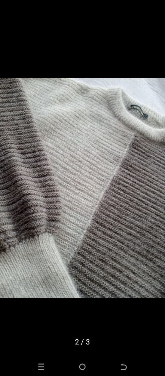 Gri Renkli Örgü Kadın Kısa Kazak - Görsel 2