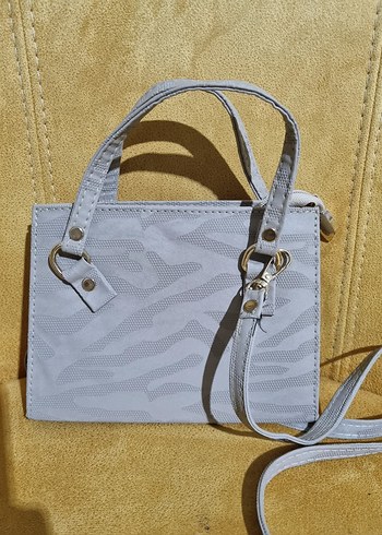Gri Zebra Desenli Kadın Çanta