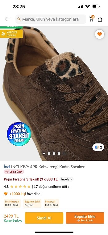 Kahve rengi leopar kadın sneaker