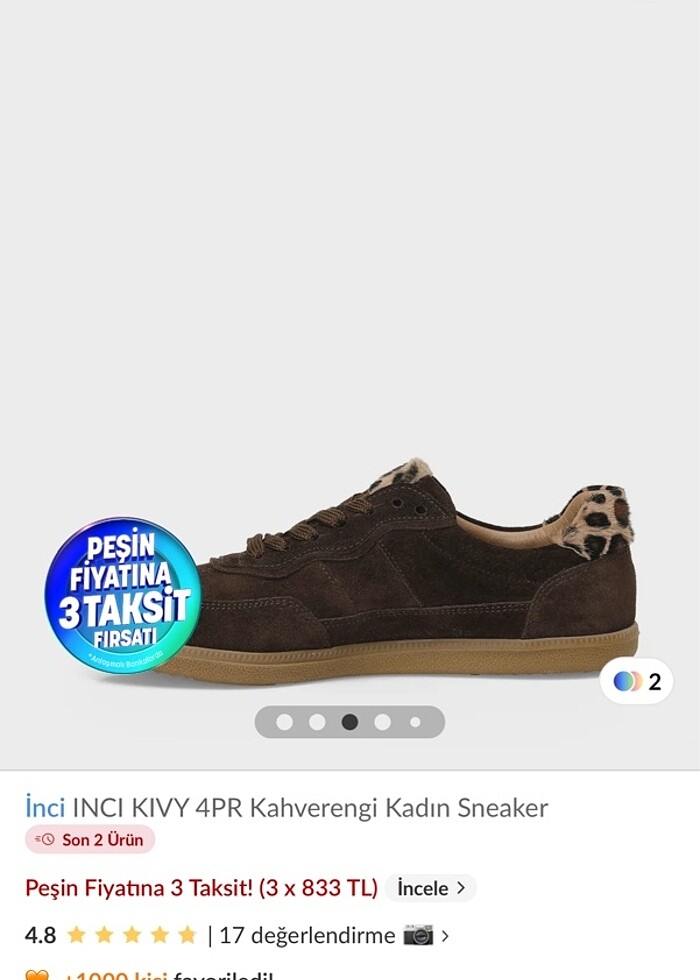 Kahve rengi leopar kadın sneaker - Görsel 4