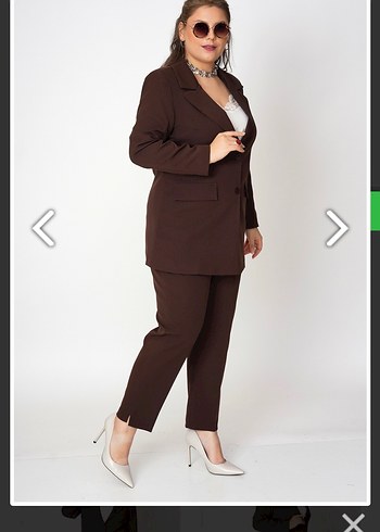 Kahverengi Kadın Ofis Blazeri - Görsel 6
