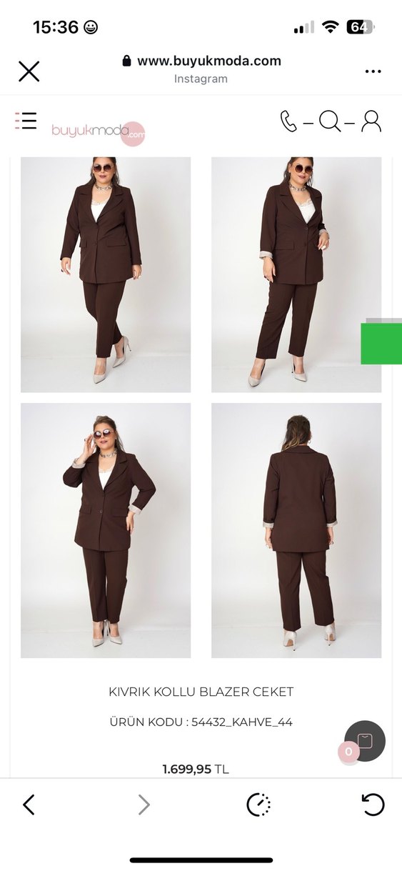 Kahverengi Kadın Ofis Blazeri - Görsel 5