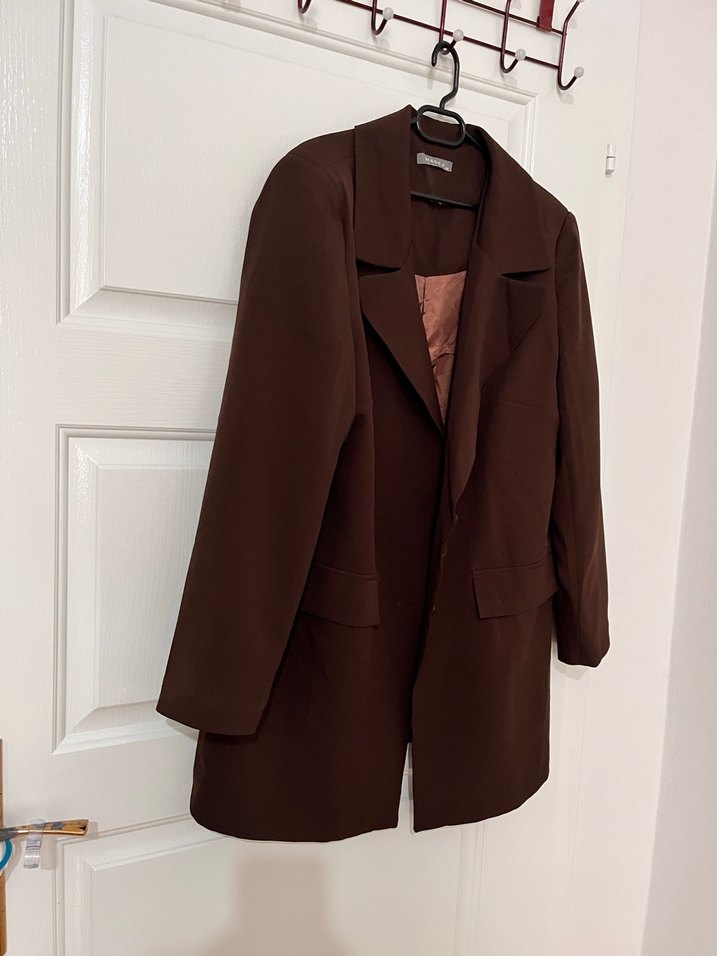 Kahverengi Kadın Ofis Blazeri - Görsel 4