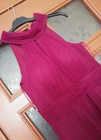 Abiye vişne çürüğü rengi - Görsel 7